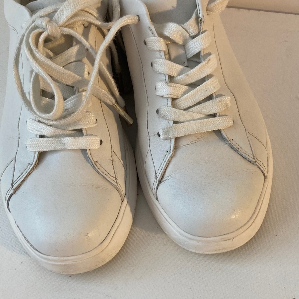 Kate Spade Optic White and Gold York lift leather Sneakers women 7.5 - Picture 8 of 9